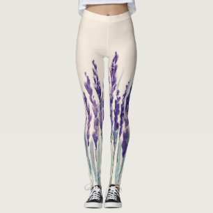 Fransk Lavender: Watercolor Illustration Leggings