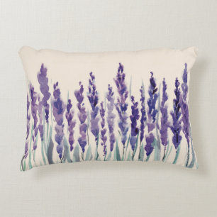 Fransk Lavender: Watercolor Illustration Prydnadskudde