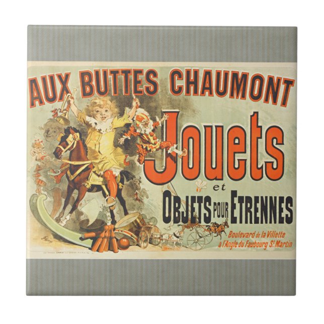 Fransk Leksak Joets Friends Vintage affisch Kakelplatta (Framsidan)