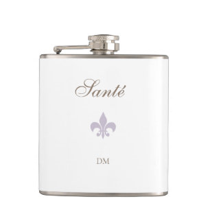 Fransk Lila Fleur de Lis Santé Monogram Bröllop Fickplunta