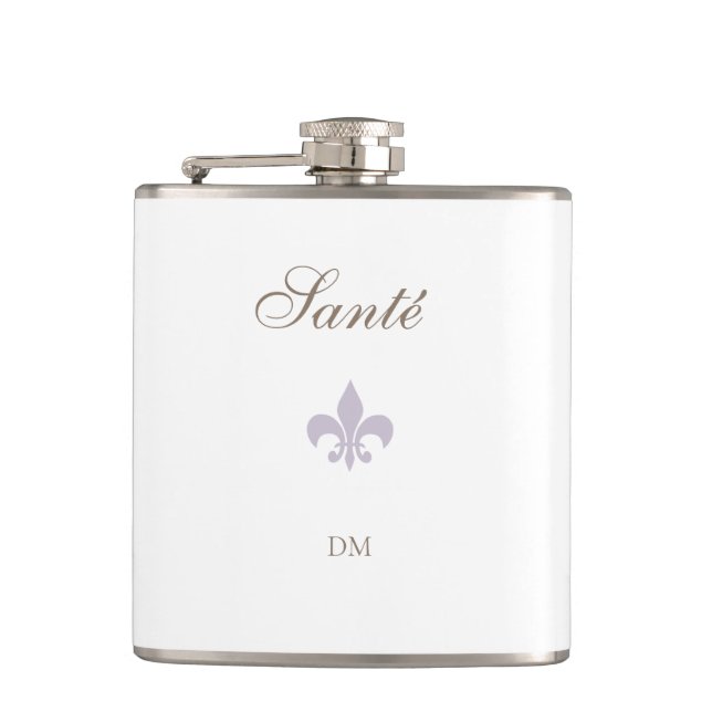 Fransk Lila Fleur de Lis Santé Monogram Bröllop Fickplunta (Framsidan)