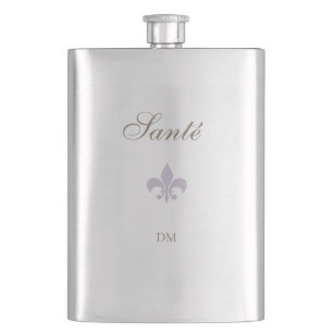 Fransk Lila Fleur de Lis Santé Wedding Favor Fickplunta