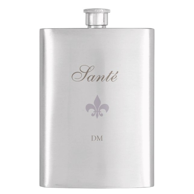 Fransk Lila Fleur de Lis Santé Wedding Favor Fickplunta (Framsidan)
