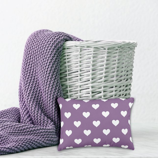 Fransk Lilac Mini Hearts Mönster Prydnadskudde (Skapare uppladdad)