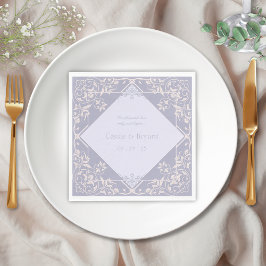 Fransk Lilac Vintage Elegant Victorian Bröllop Pappersservett