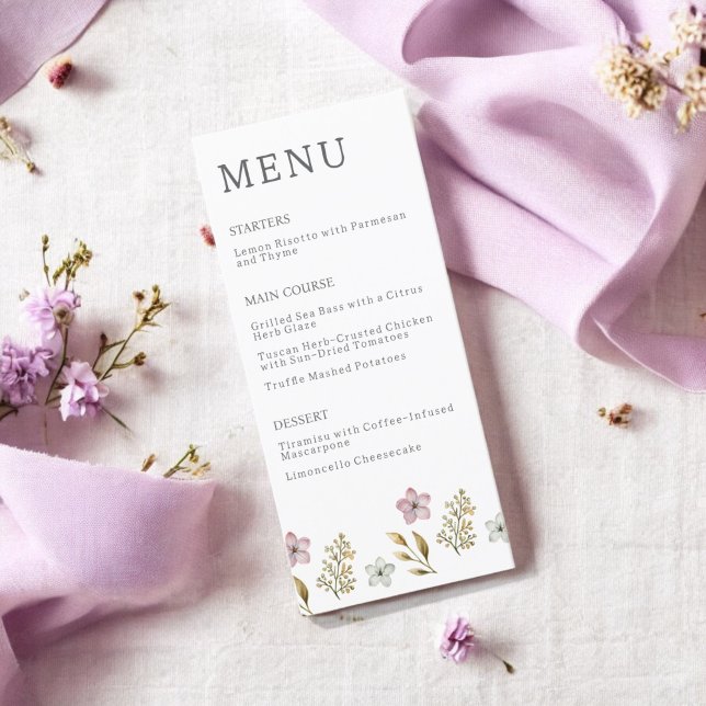 Fransk Lilac Watercolor Blommigt Elegant Vår Meny (Skapare uppladdad)