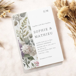 Fransk Lilac Watercolor Blommigt Elegant Vår Spara Datumet