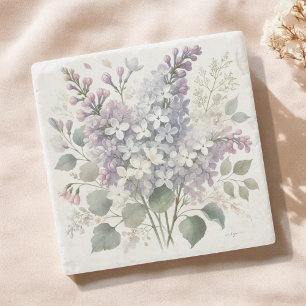 Fransk Lilac Watercolor Blommigt Vår & Summer Stenunderlägg