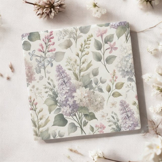 Fransk Lilac Watercolor Blommigt Vår & Summer Stenunderlägg (Skapare uppladdad)