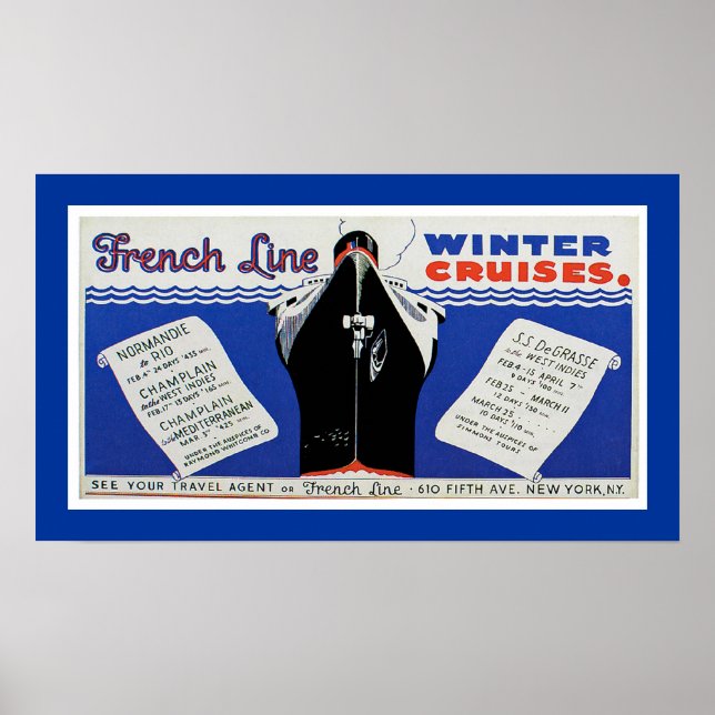 Fransk Line Winter Cruises Poster (Framsidan)