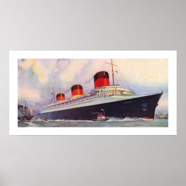 Fransk Line's Normandie Poster (Framsidan)