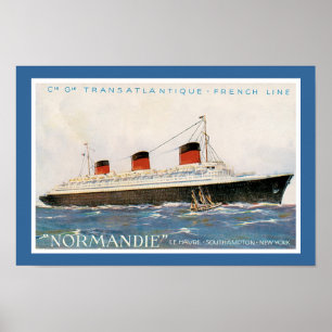 Fransk Line's Normandie Poster