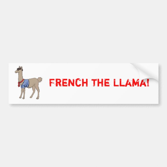 Fransk Llamabildekalet Bildekal (Framsidan)