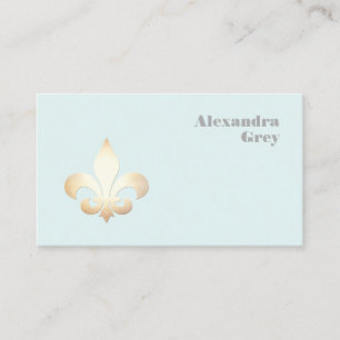 Fransk Löv Fleur de Lis Light Blue Visitkort
