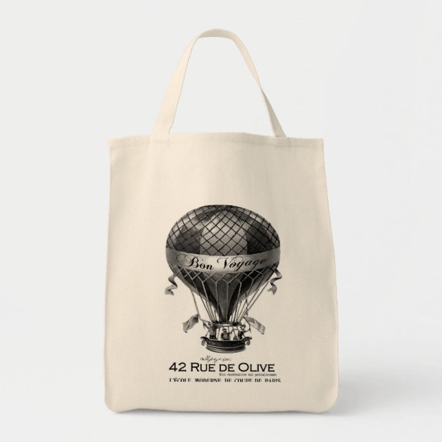 Fransk luftballongtoto för vintage tygkasse (Framsidan)