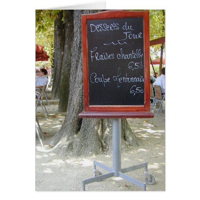 Fransk lunch stiger ombord hälsningskort (Framsidan)