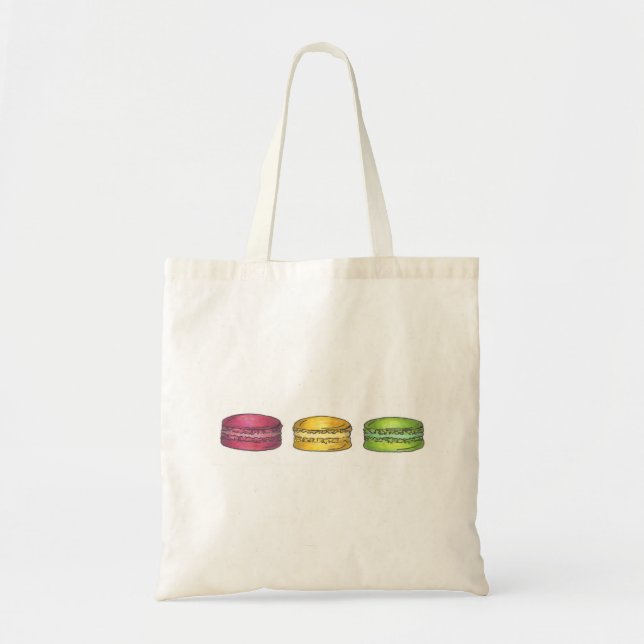 Fransk Macaron Macaroon Cookie Cookies Tote Bag Tygkasse (Framsidan)