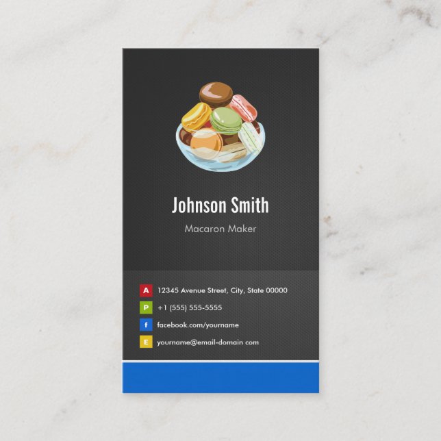 Fransk Macaron Maker Macaroons Kreativ Innovativt Visitkort (Framsida)