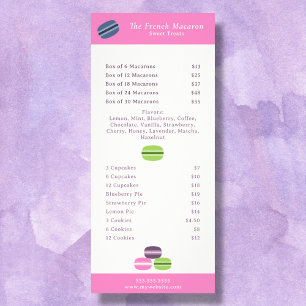 Fransk Macaron-meny och Prist listraskort Reklamkort