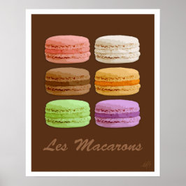 Fransk Macaron - pasteller med flera färgader Poster