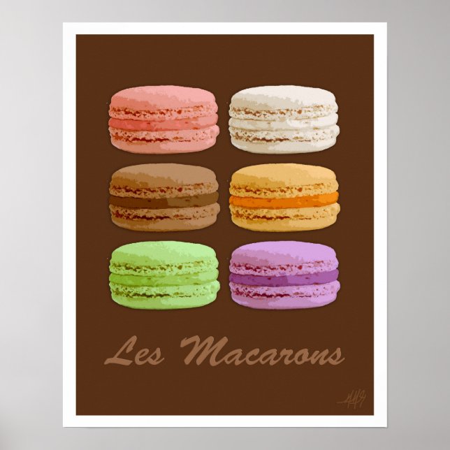 Fransk Macaron - pasteller med flera färgader Poster (Framsidan)