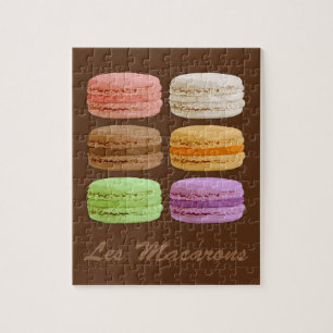 Fransk Macaron - pasteller med flera färgader Pussel