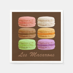 Fransk Macaron, Pastellkrita för flera Färgader 3 Pappersservett