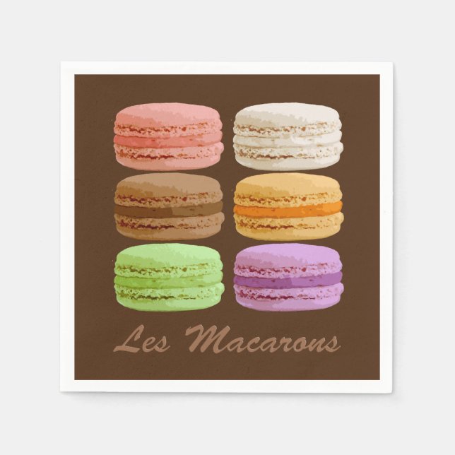 Fransk Macaron, Pastellkrita för flera Färgader 3  Pappersservett (Framsidan)