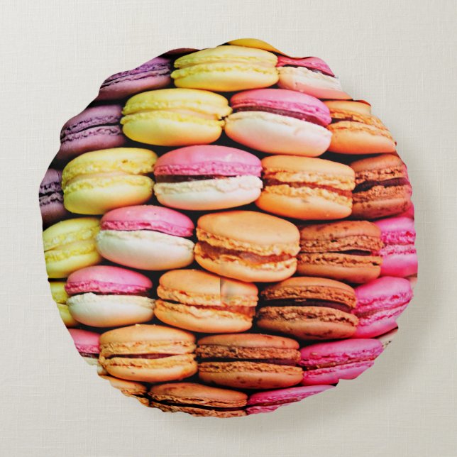 Fransk macaron rund kudde (Baksidan)