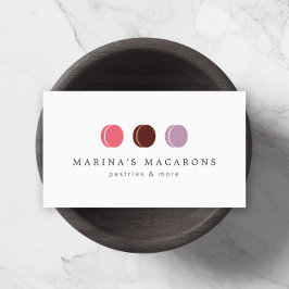 FRANSK MACARON TRIO LOGOTYP 3 om Vit Visitkort