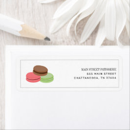 Fransk Macarons Bakery Patisserie Business Returadress Etikett