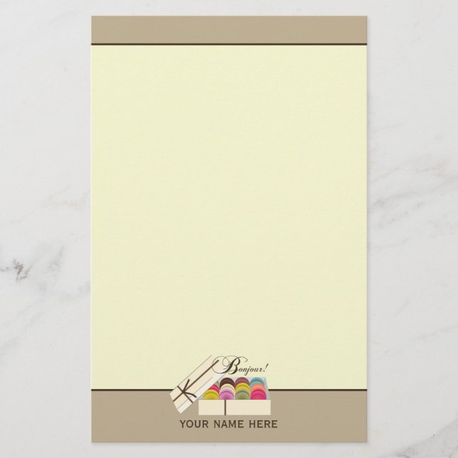 Fransk Macarons Bonjour! Personligbrevpapper Brevpapper (Framsida)
