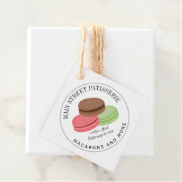 Fransk Macarons Food Business Patisserie Gåvor Etiketter