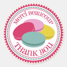 Fransk Macarons Merci-kuvert Förseglingsetikett Runt Klistermärke