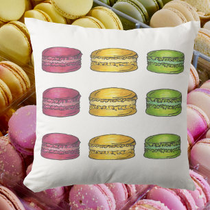 Fransk Macarons Paris Bakery Patisserie Dessert Kudde