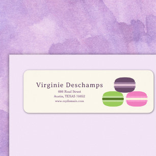 Fransk Macarons returadressetikett Returadress Etikett