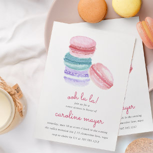Fransk Macarons Sweet sixteen Party-inbjudan Inbjudningar