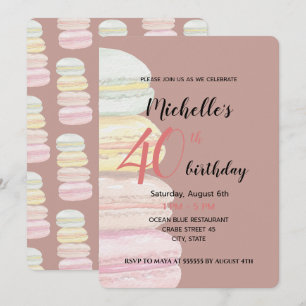 Fransk Macarons vattenfärg Hand-målad Inbjudningar