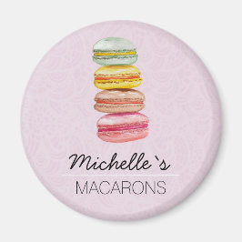 Fransk Macarons vattenfärg Hand-målad Magnet