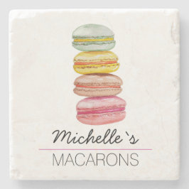 Fransk Macarons vattenfärg Hand-målad Stenunderlägg