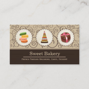 Fransk Macaroons - Anpassningsbar Dessert Bakery S Visitkort