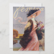 Fransk Magazine Femina 1909 Täcker tom inbjudan