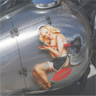 FRANSK MAID AIRPLANE-flicka, färgämne Klipp märke Klistermärken