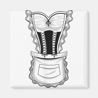 Fransk Maid Costume Shirt Coola Halloween Housemai Magnet
