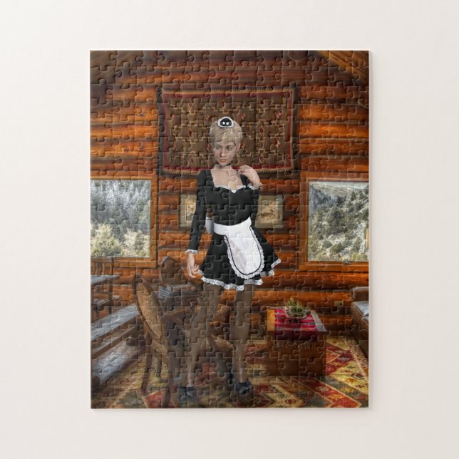 FRANSK MAID LOG HOUSE PUZZZLE PUSSEL (Vertikal)