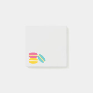 Fransk makaron, färglösa kakor post-it block