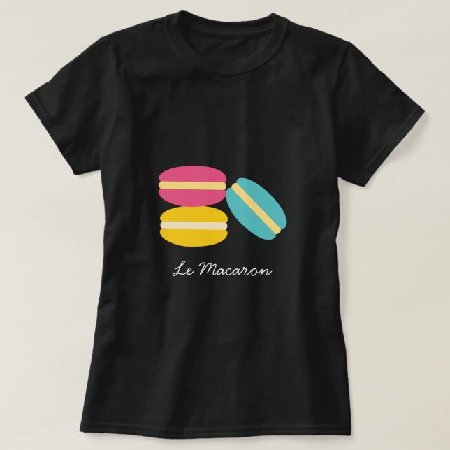 Fransk makaron, färglösa kakor t shirt (Design framsida)
