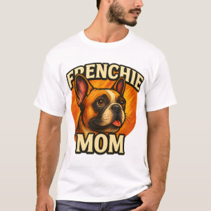 Fransk mamma förtjusande fransk bulldoggsporträtt t shirt