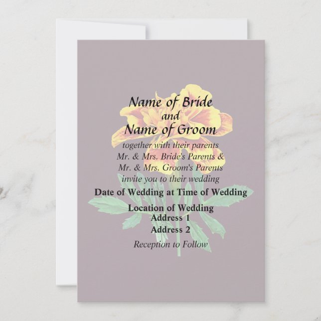 Fransk Marigold Inbjudningar (Framsida)