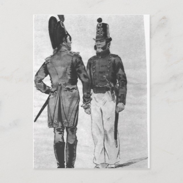 Fransk Marines kostnader 1804-1814 Vykort (Framsida)